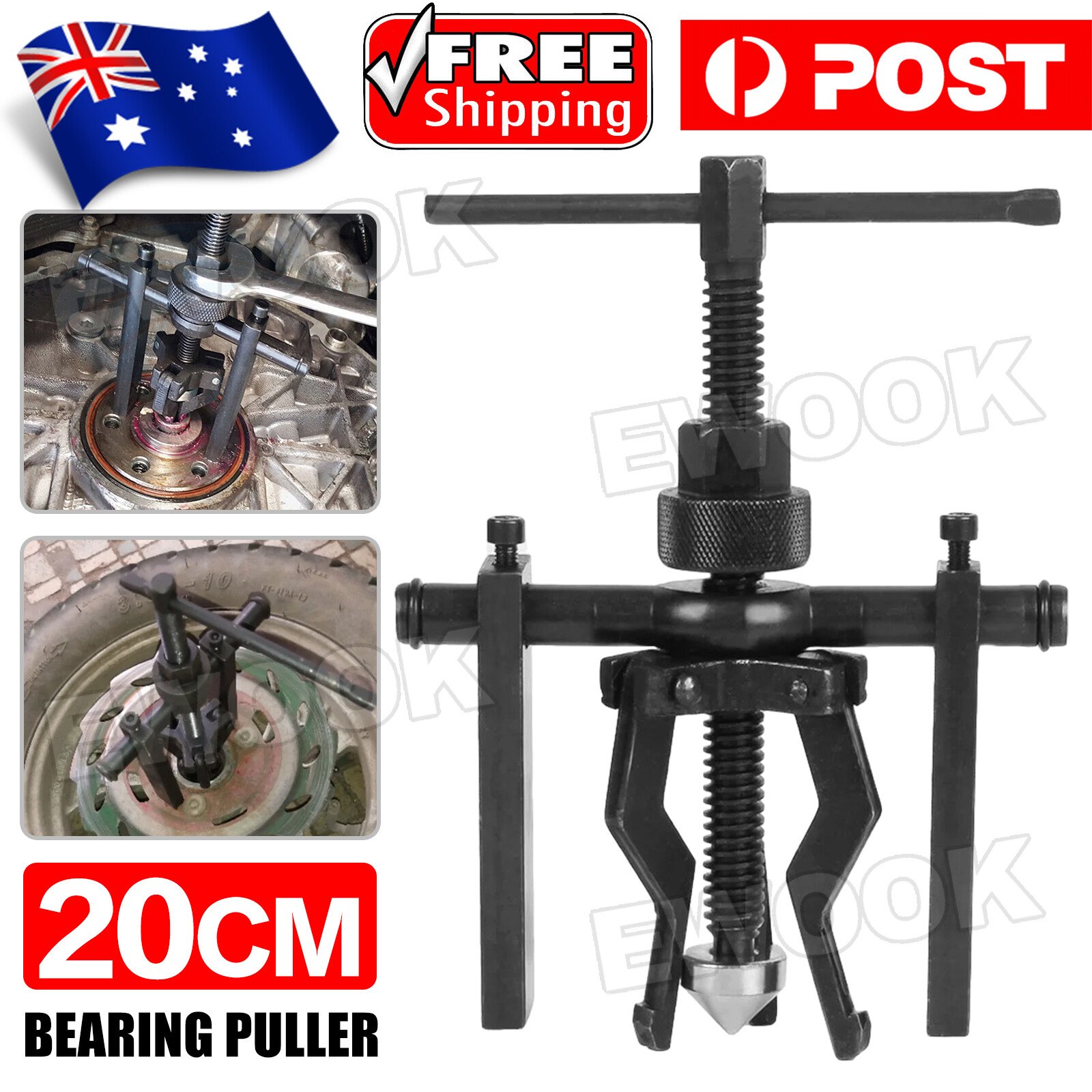 3 Jaw Pilot Bearing Puller Inner Wheel Gear Extractor Bushing Remover Tool Kit