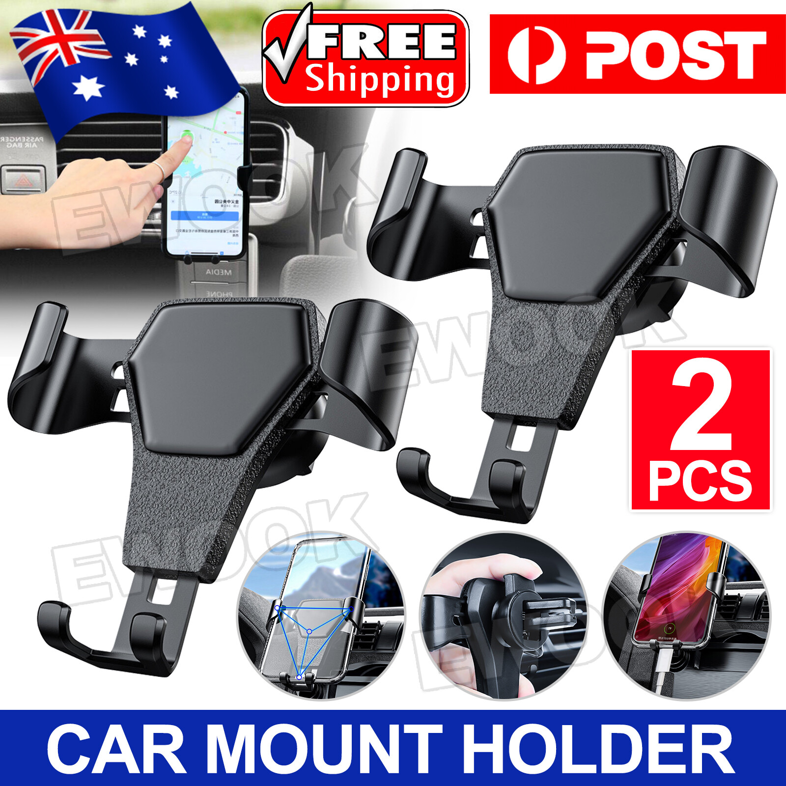 Universal Gravity Car Holder Mount Air Vent Stand Cradle For Mobile Cell Phone 6