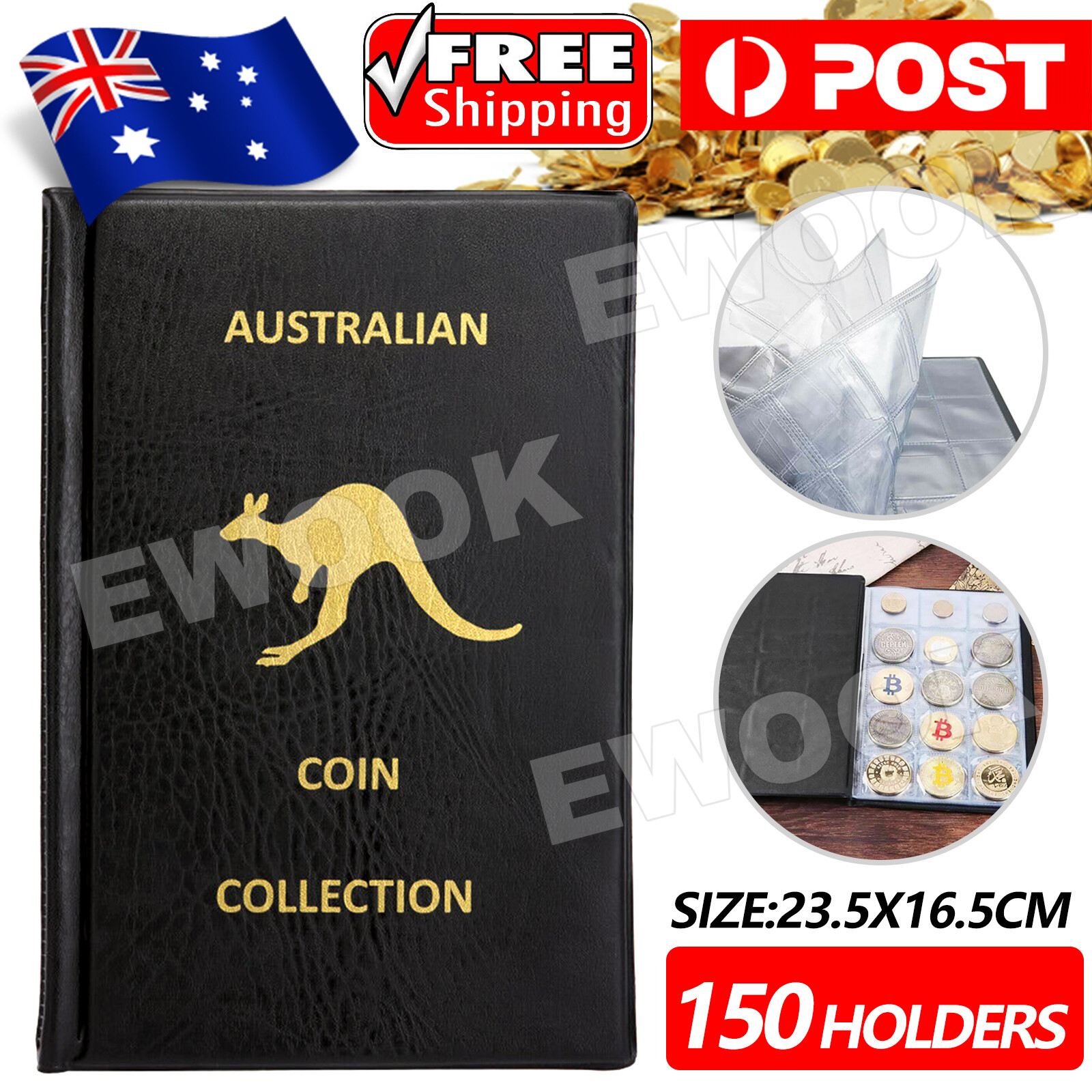 Coin Album Australian storage Folder Book Holds 150 Suit 50c CenT