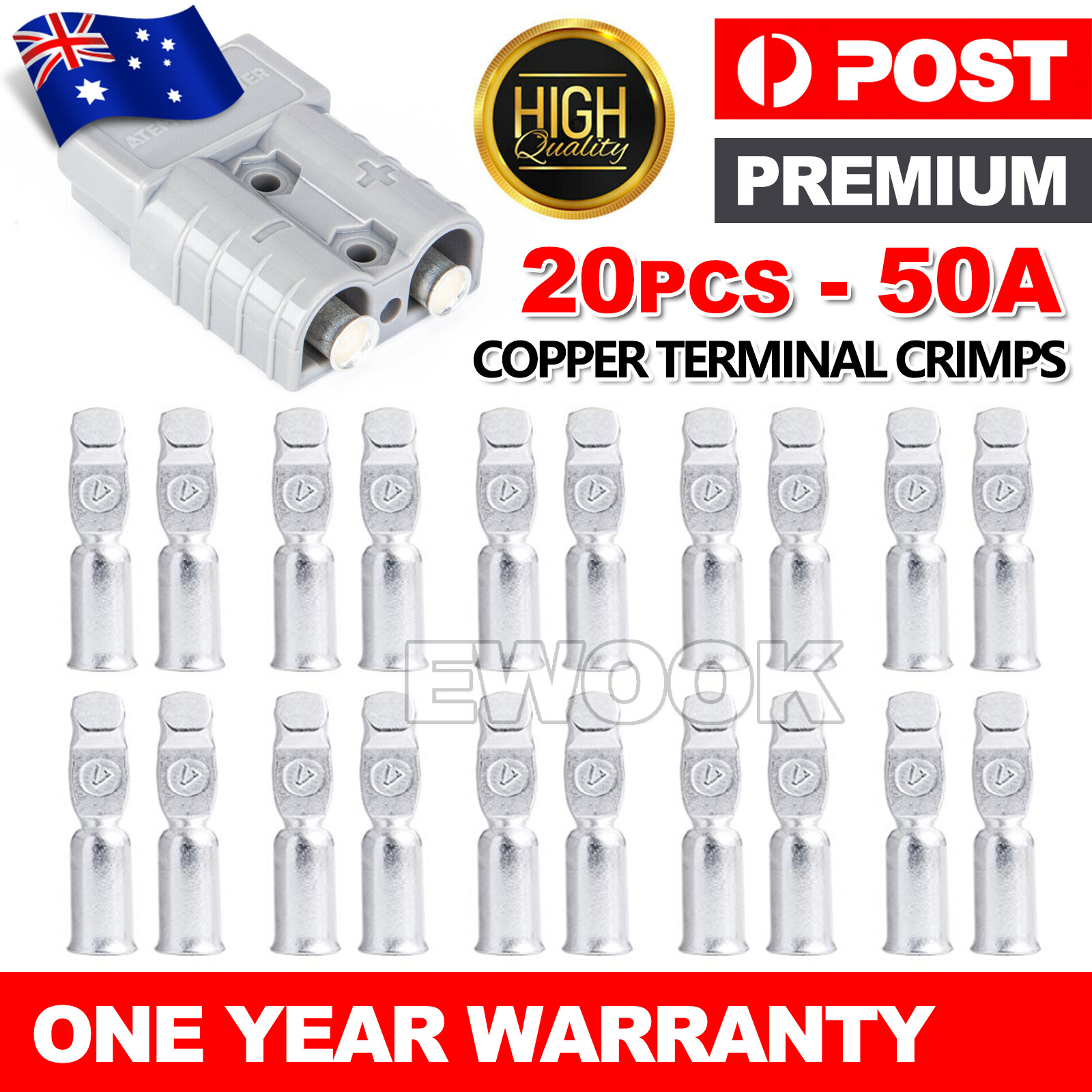 20x 50Amp Copper Terminals Connector For 50a Anderson Style Plugs Contacts Other