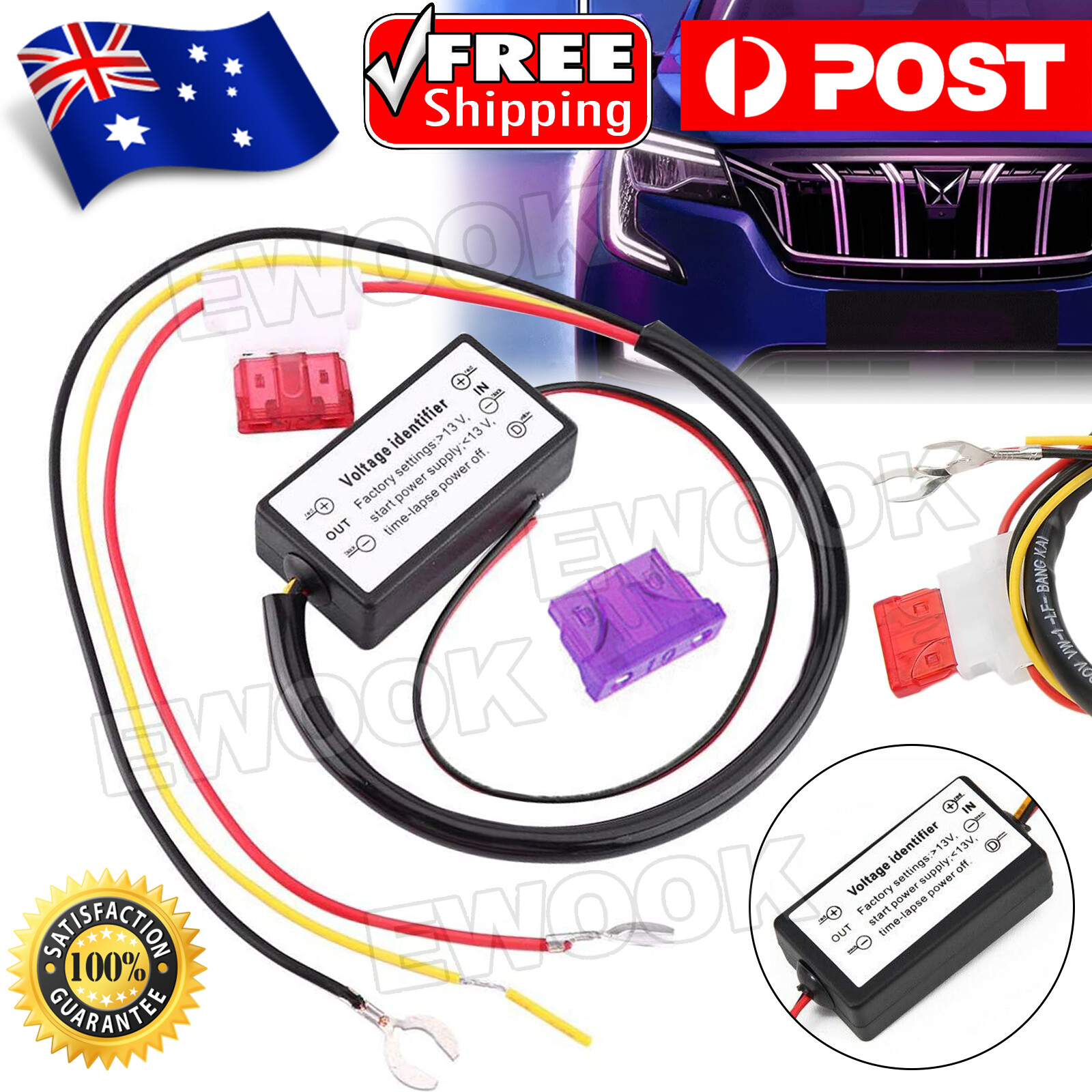 DRL Controller Car Auto LED Daytime Running Light Relay Harness Dimmer / None