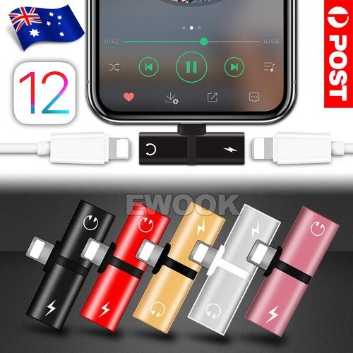 Dual Headphone Charger Splitter Adapter 2in1 For iPhone 12 11 Pro Mini Max XR As
