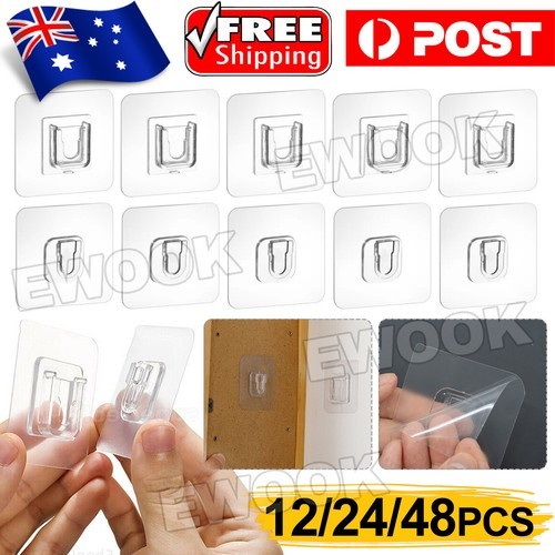 Double-sided Adhesive Wall Hooks For Home Life Hangging Accessory 6/12/24 pairs