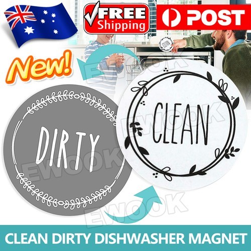 Clean Dirty Dishwasher Magnet Indicator Sign Non-Scratch Simple Sliding KitchenA