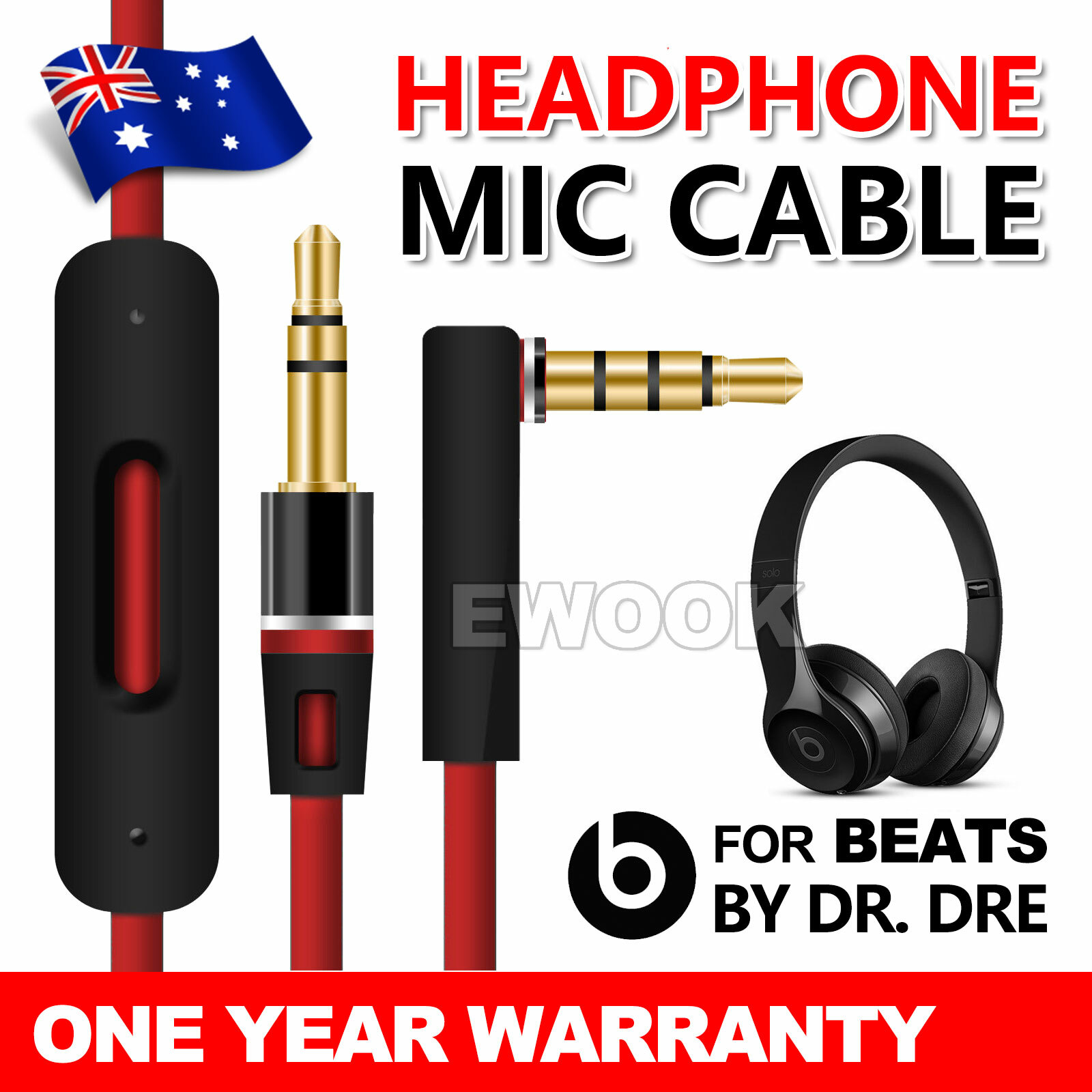 Replacement Audio Headphones Mic Cable 3.5mm Aux Cord Jack For Beats By Dr Dre