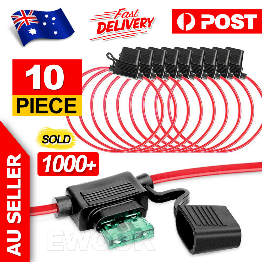 Unbranded/Generic 10Pcs 12V 30A Standard Blade Inline Fuse Holder with Water