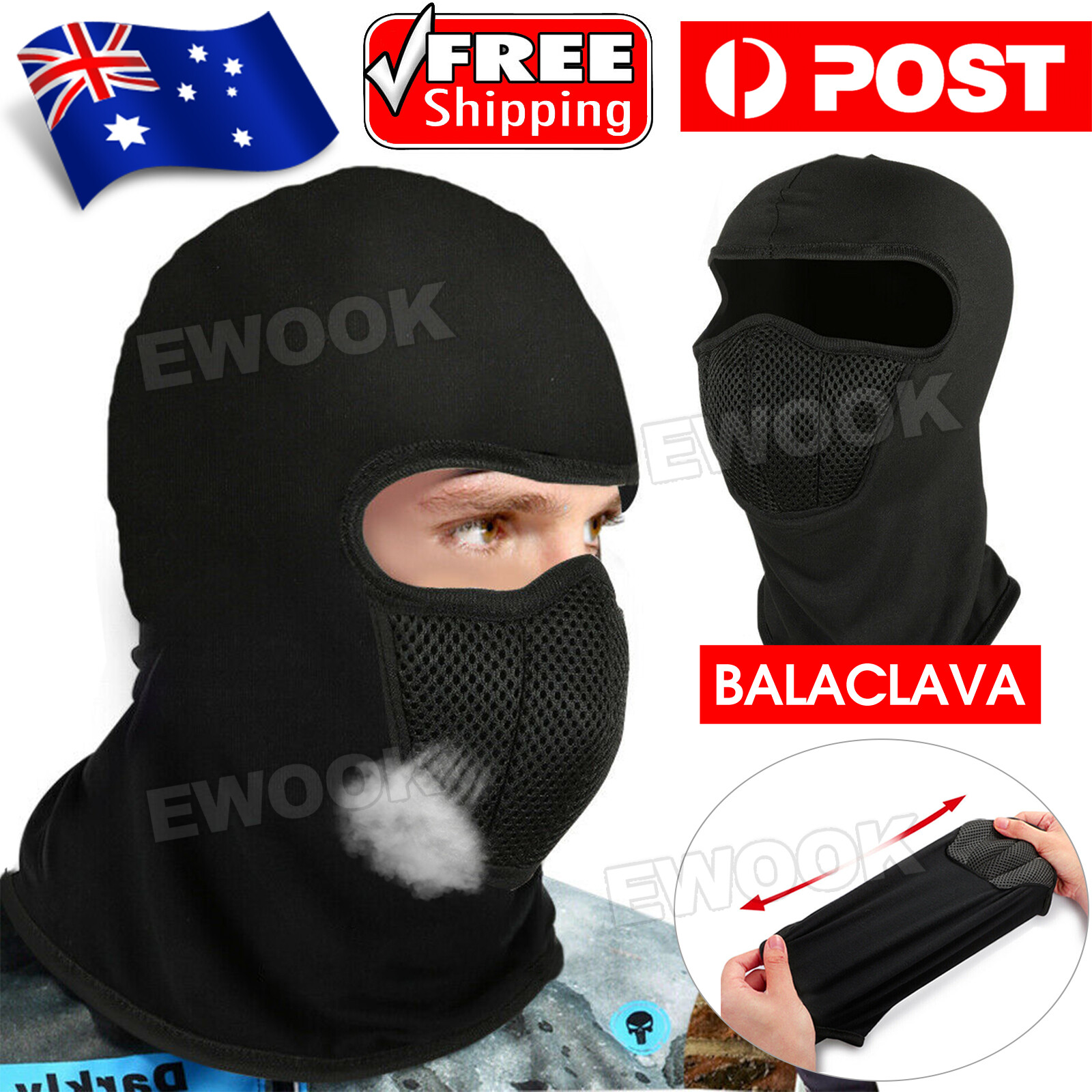 Ski Motorcycle Cycling Balaclava Full Face Mask Scarf Windproof Outdoor Winter