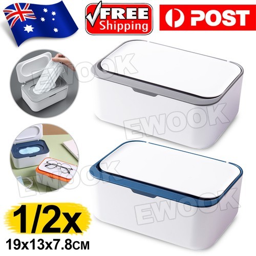 Wipes Dispenser Box Wet Baby Holder Tissue Storage Case With Lid Supplies Blue