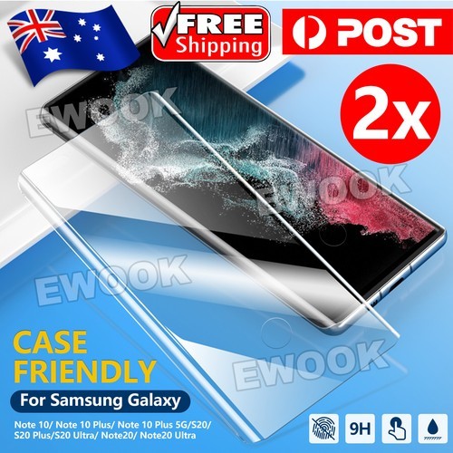 2x Galaxy S20 S10 Plus Note 20 10 Tempered Glass Screen Protector For Samsung 3D