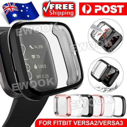 For Fitbit Versa 3 2 Sense Case TPU Soft Shockproof Cover Screen Protector /Rose