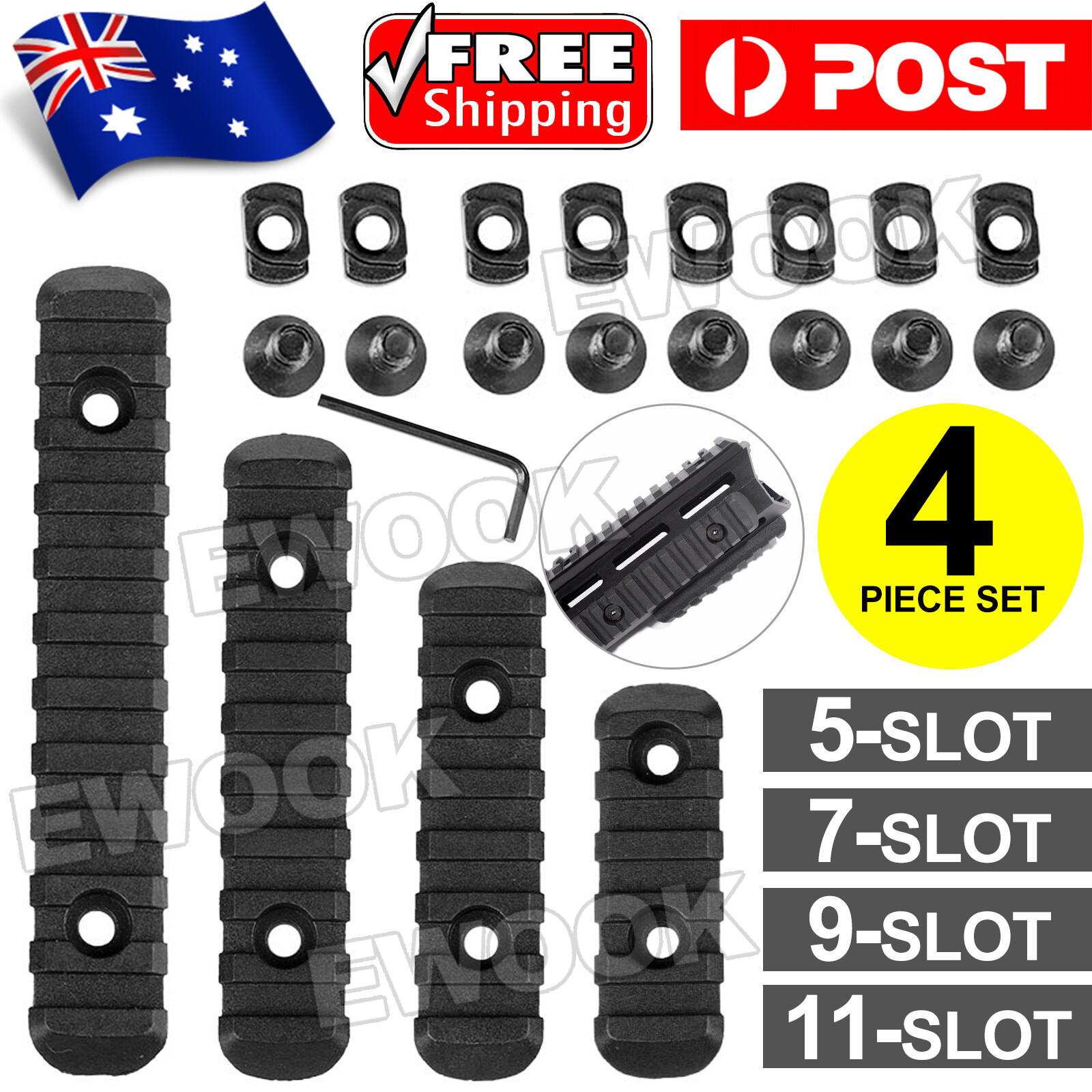 1 Set Rail Section Dovetail M-Lok Weaver Picatinny Adapter Extend Other Hunting