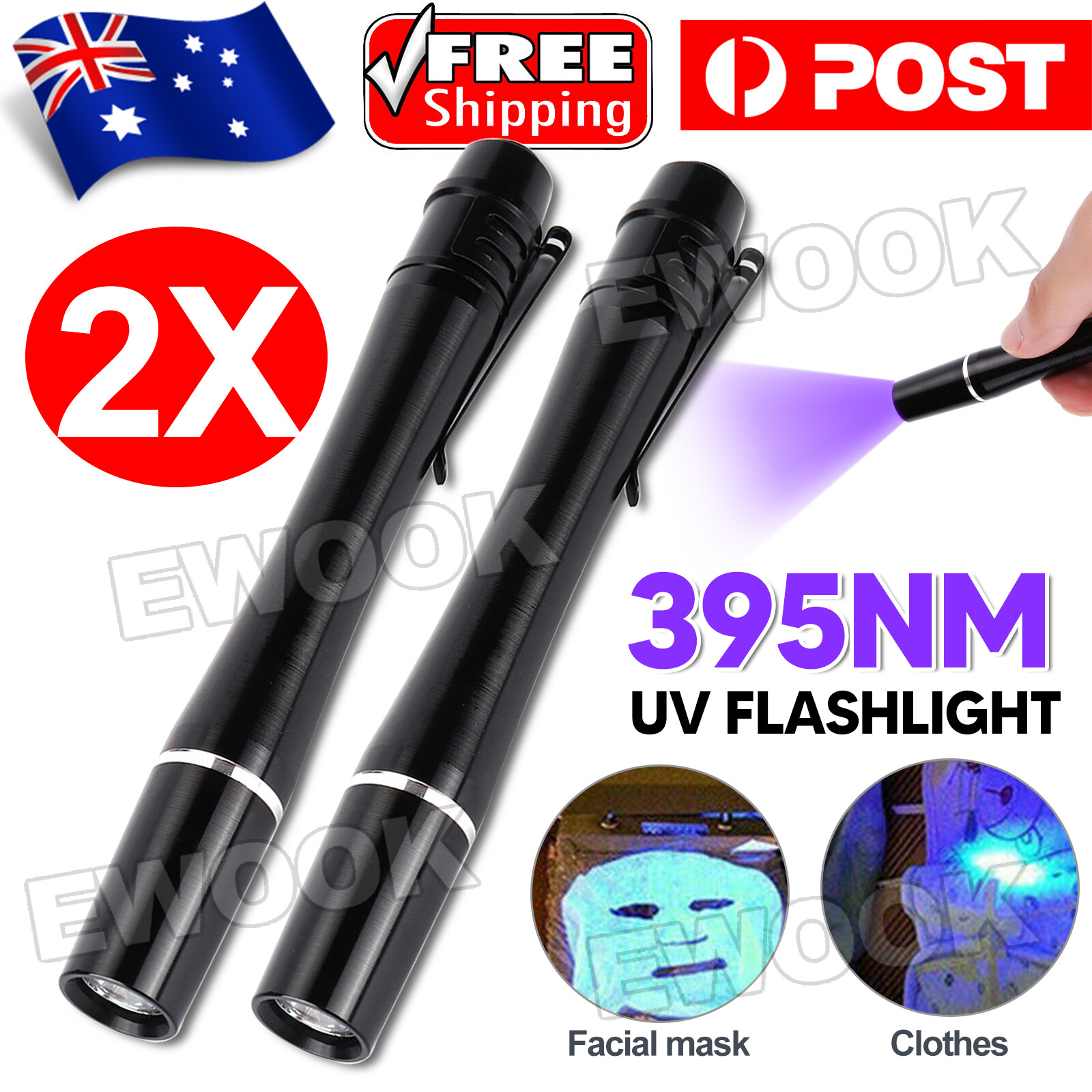 UV Ultra Violet LED Flashlight Blacklight Light 395nM Inspection Lamp Torch Mini