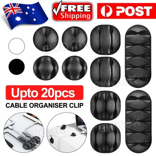10PCS Multi-Purpose Cable Wire Clips Tidy Cord Lead Organiser USB Charger Holder