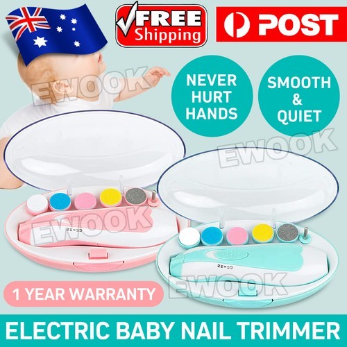 Baby Nail Clippers Safe Electric Trimmer File Kit Electronic Blue Plastic Tools