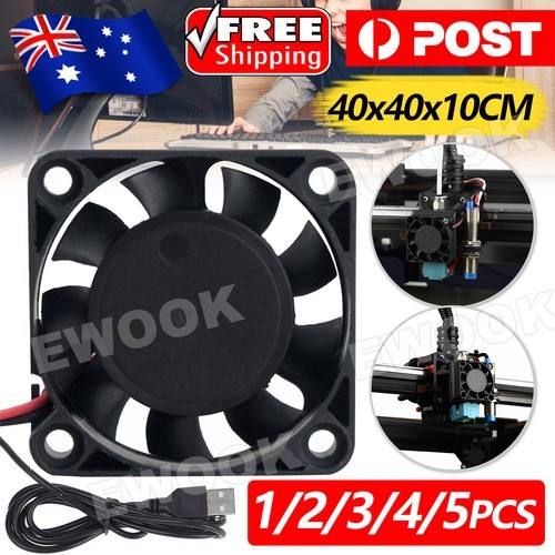 1-4x USB Cooling Fan 40x40x10mm DC 5V Brushless CPU Computer Laptop Cooler Black