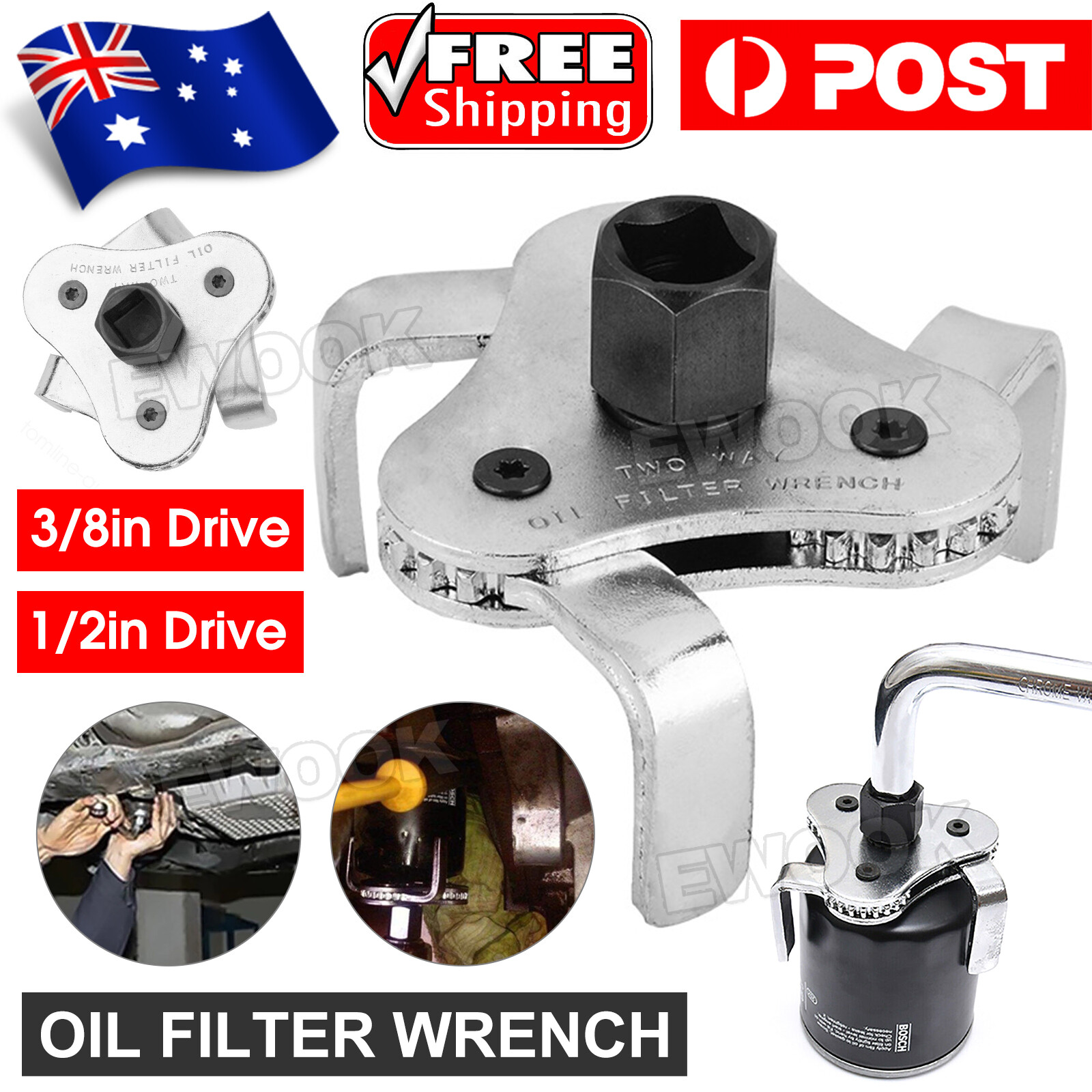 3 Jaw Engine Oil Filter Removal Stainless Steel Wrench Tool For Construction Use