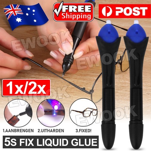 5 Second Fix UV Light Welding Compound Glue Pen Repair Glass Plastic Liquid AU