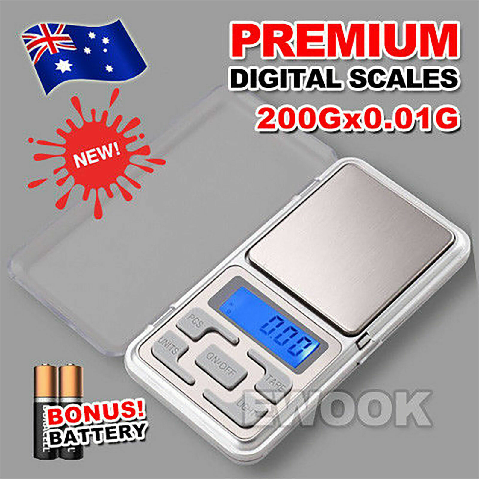 Pocket Mini Digital Kitchen Scales Jewellery Electronic Herbs-0.01g to 200g Lab
