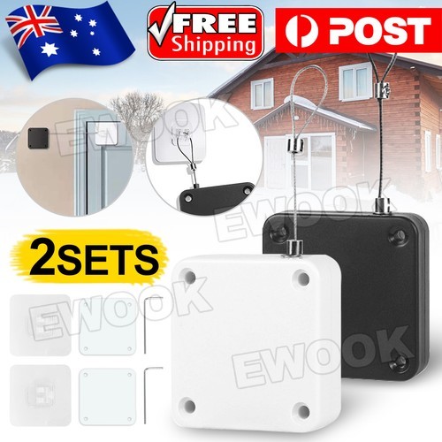 2x Punch-free Automatic Door Closer Sensor Auto for Home Kitchen Security One