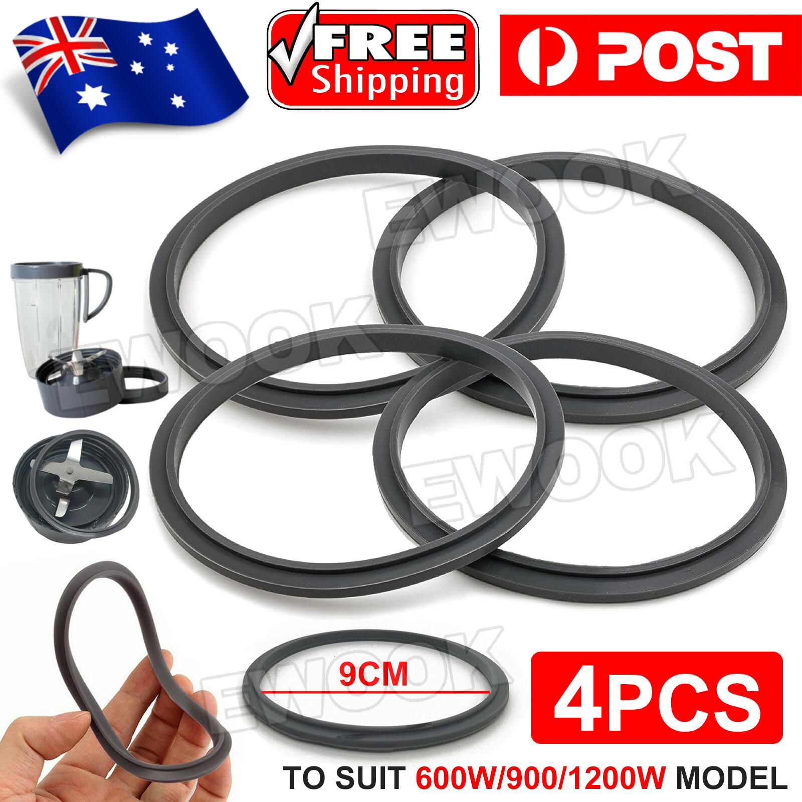 Gasket Seal for Nutribullet Replacement Grey Rubber Ring to suit 600W 900W 1200W