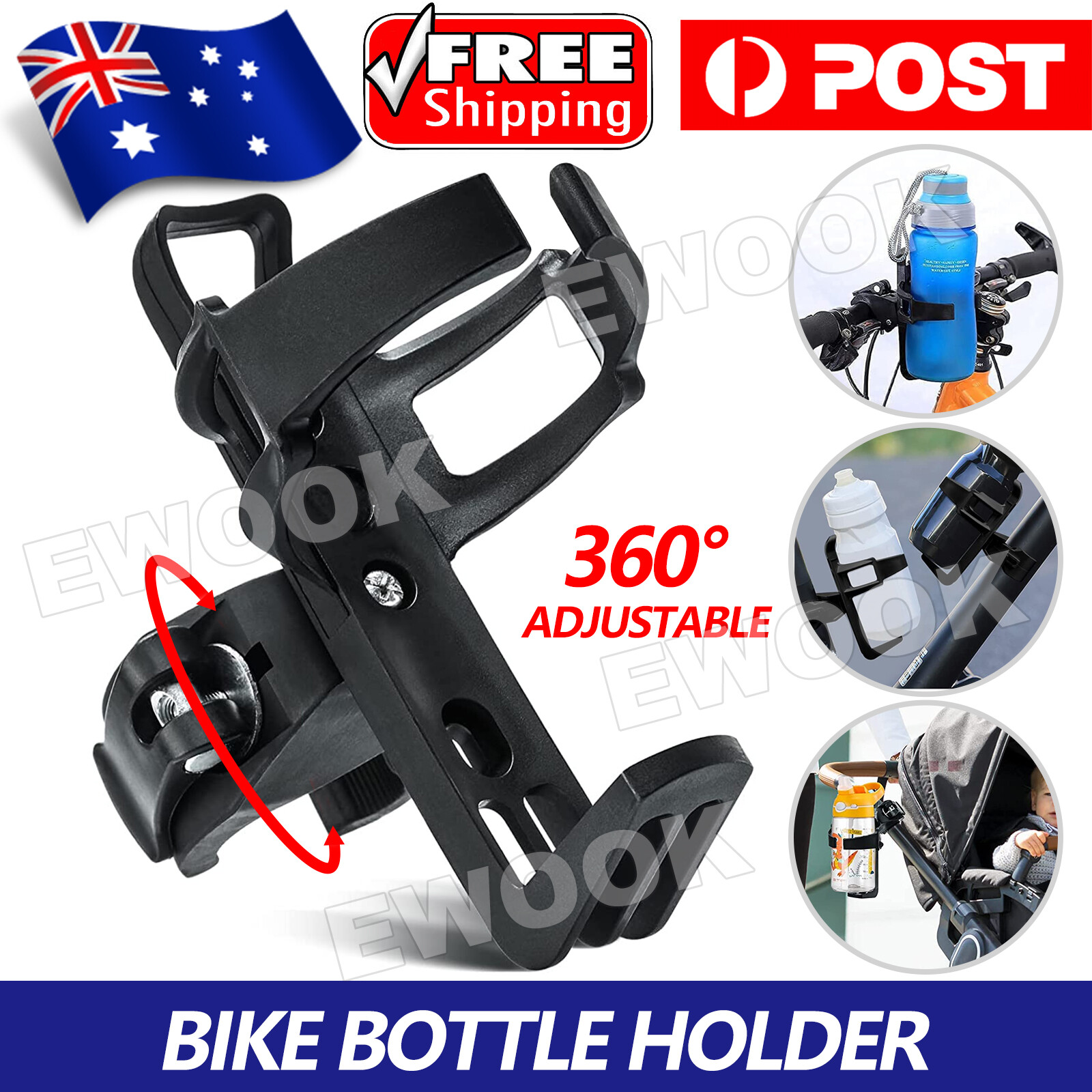Bike Cup Holder Water Bottle Cage Bicycle Handlebar Mount Drink Cycling Beverage