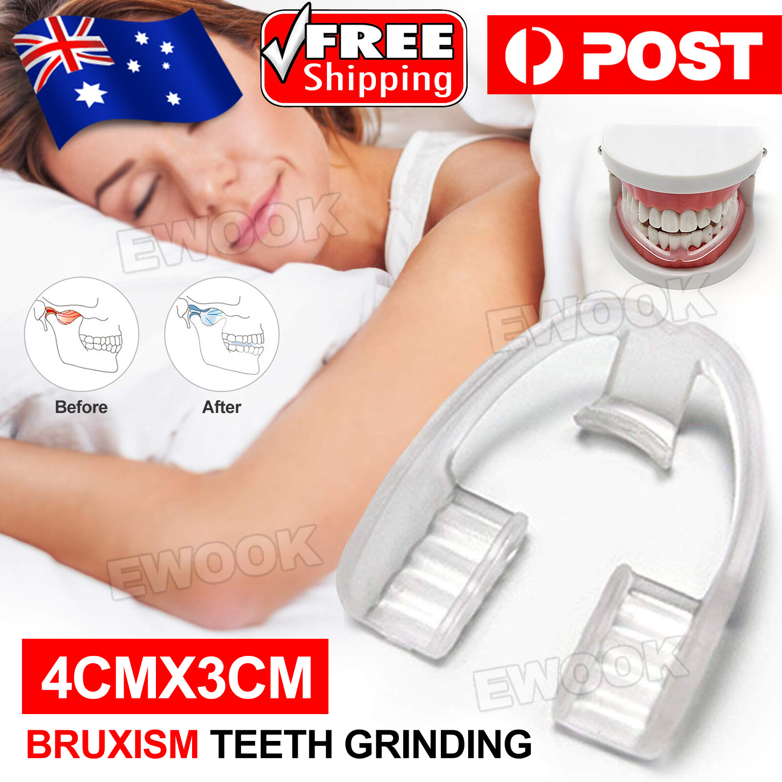 Teeth Protector Dental Mouth Night Guard Tooth Grinding Bruxism Grind Sleep