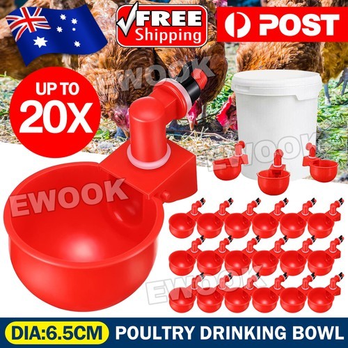 Automatic Chicken Water Cup Waterer Poultry Drinking Bowl Feeder Drinker Tool