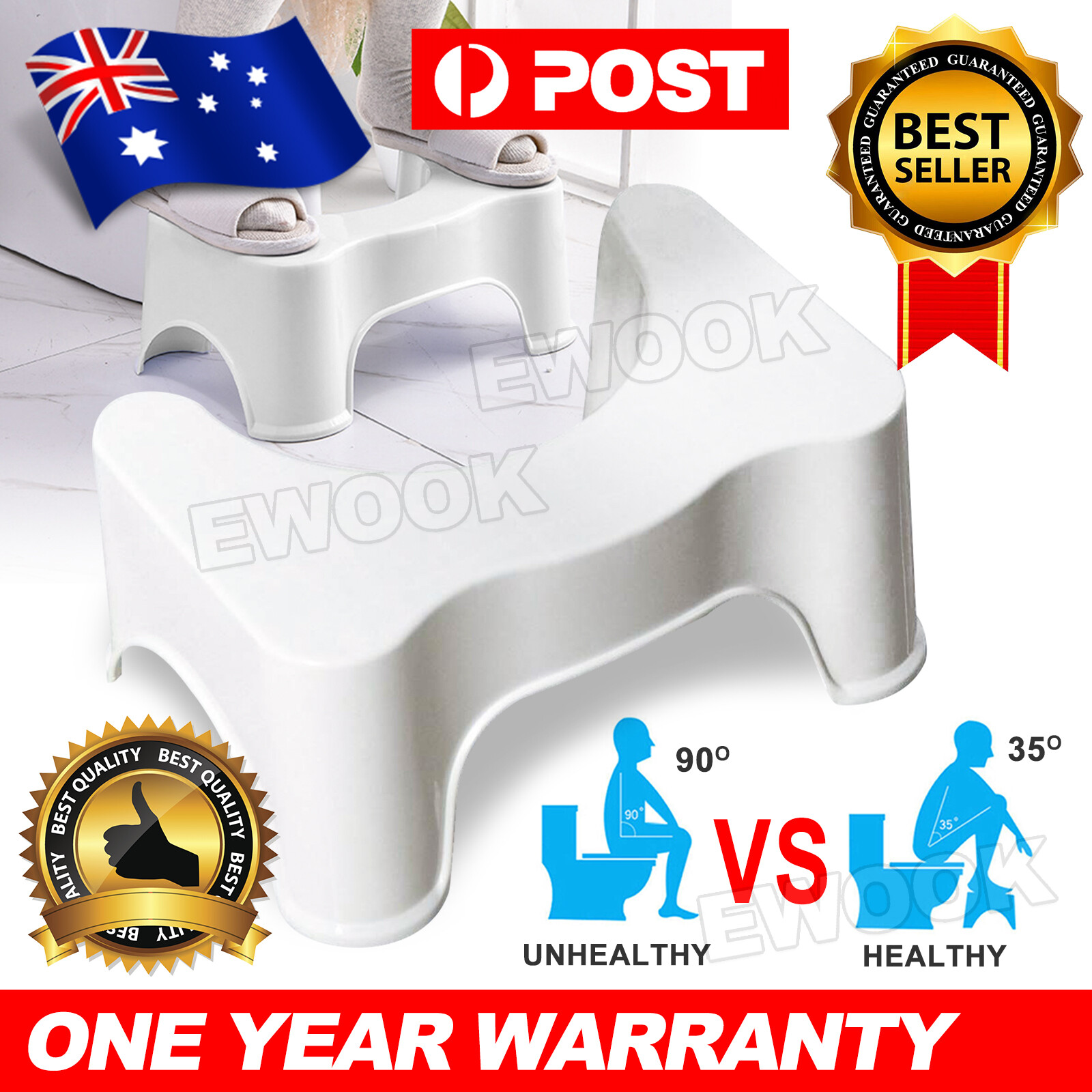 Sit Squat Squatty Potty Stool Eco Toilet Step Healthy Colon AU Bathroom nit As