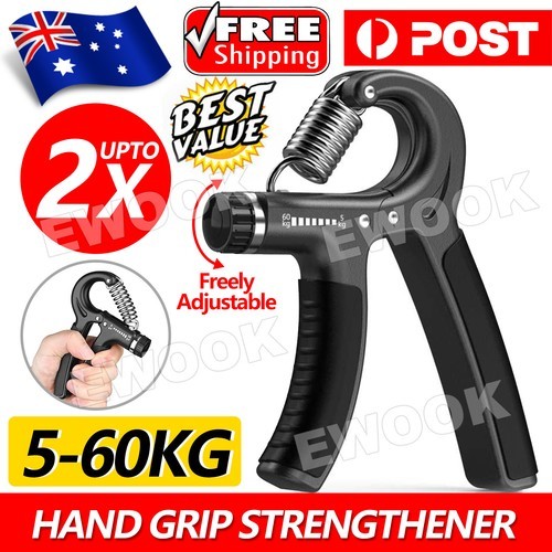 5-60Kg Adjustable Power Hand Grip Forearm Exerciser Gripper Strengthener Trainer