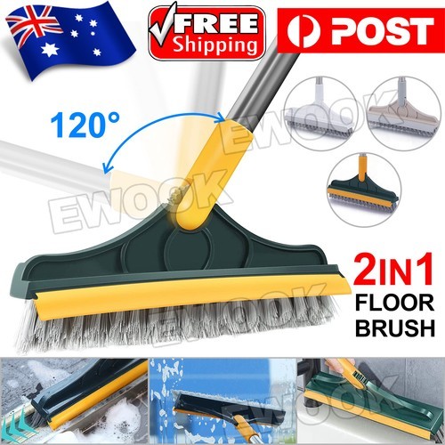 2 in 1 Floor Brush Scrub Bathroom Wiper 120 Rotating Head Cleaning Tools or Wipe