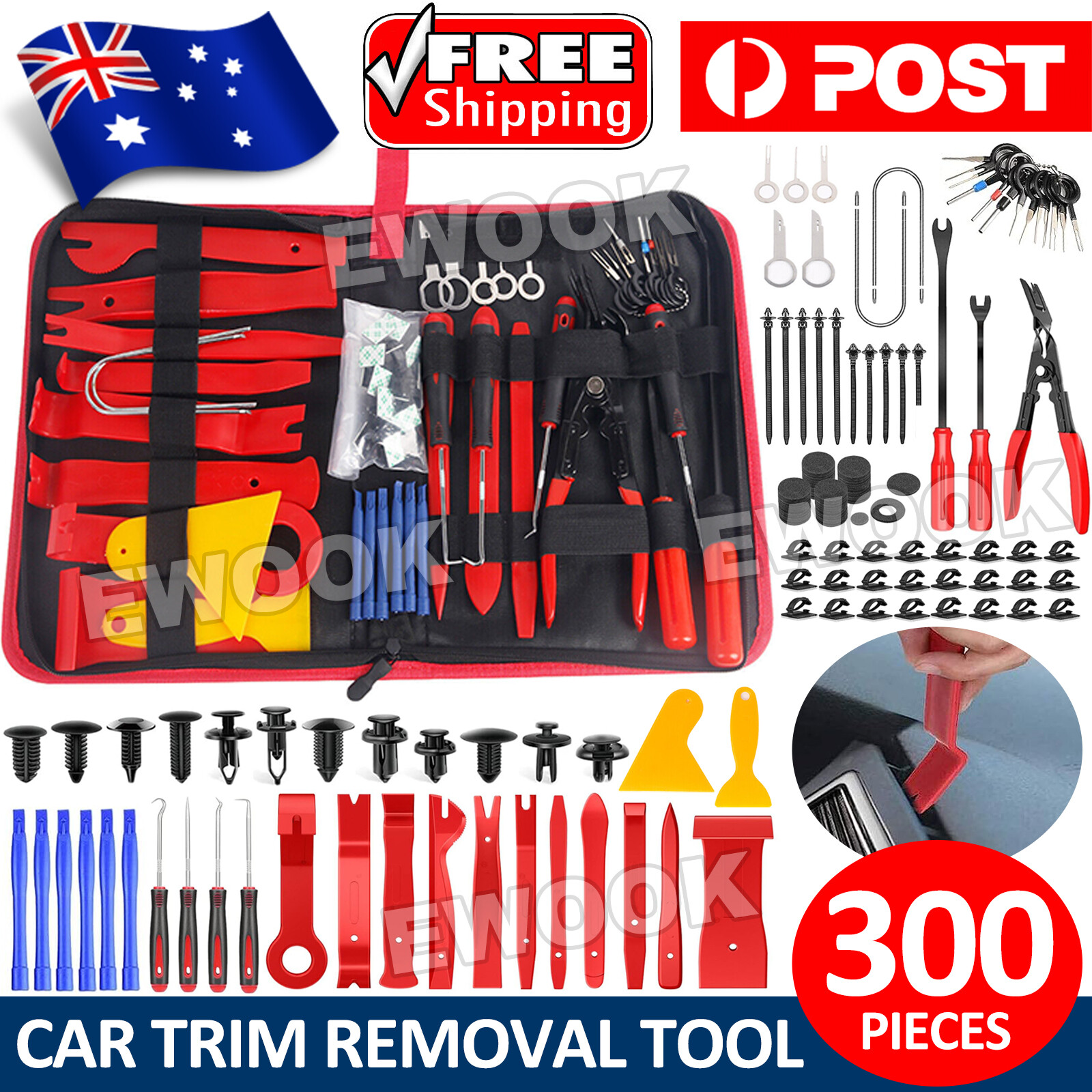 300X Car Trim Removal Tool Auto Hand Pry Bar Dash Panel Kit Door Interior Array