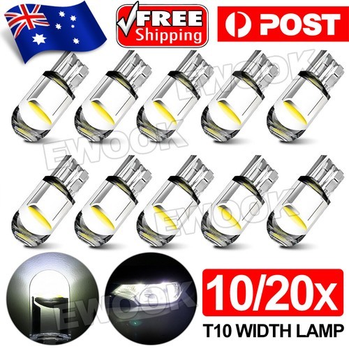 20PCS White T10 194 168 W5W COB Waterproof Bright Wedge Interior LED Light Bulb.
