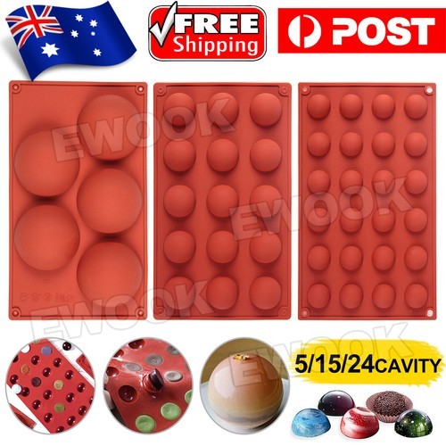 Semi Sphere Half Round Silicone Bakeware Mould Dome Chocolate Bombe Pan Baking 1