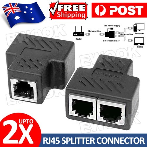 RJ45 Splitter 3Ports Double Adapter LAN Network CAT5/CAT6/CAT7 Ethernet Cable