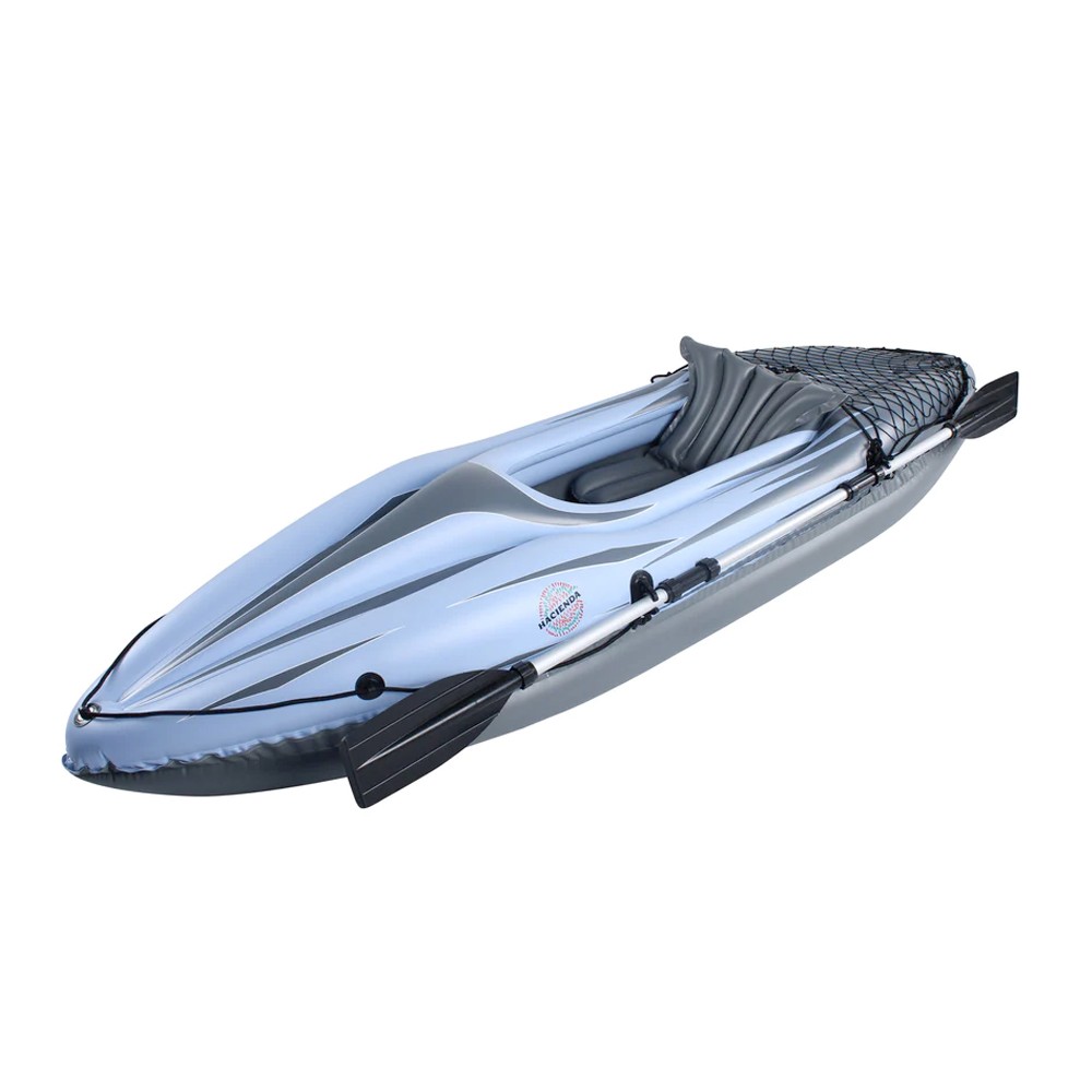 HACIENDA Inflatable Kayak 274cm Single Seat Blow Up w/ Oar Pump KY730 Blue