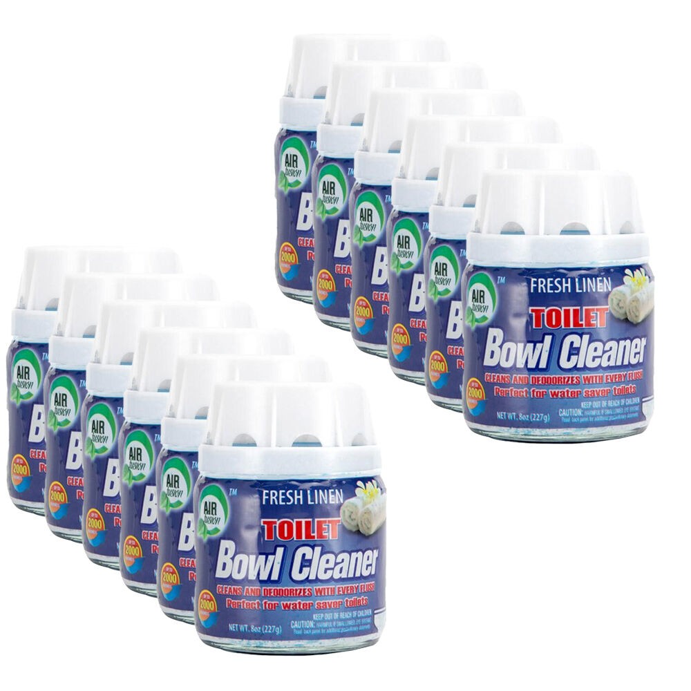 AIR FUSION 12PK Toilet Bowl Cleaner Bathroom Odour Eliminator 227g Fresh Linen
