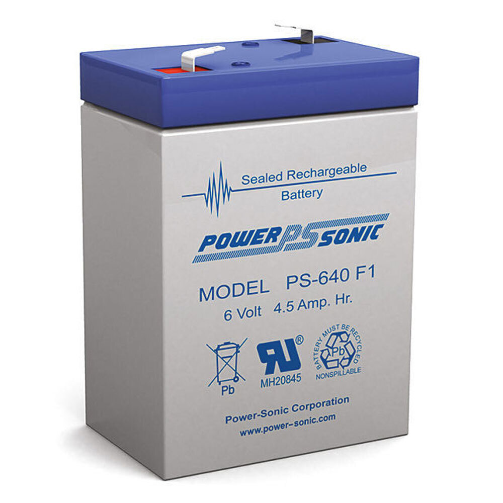 POWER SONIC PS640 6V 4.5A SLA Rechargeable Battery F1 Terminal Sealed Lead Acid