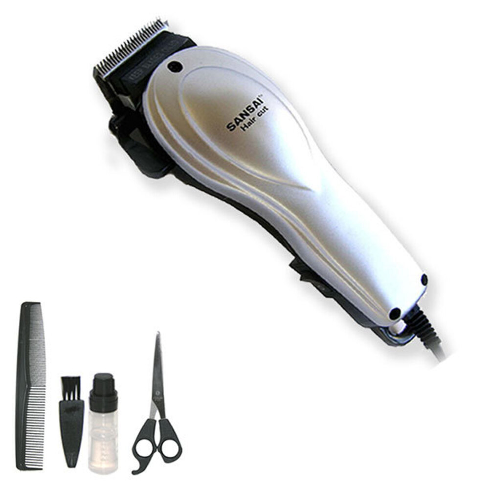 SANSAI Professional Electric Corded Hair Clipper/Trimmer Kit w/ Scissors/Oil Set