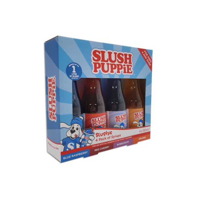 FIZZ CREATIONS 4pc Slush Puppie Flavoured Slushie Syrups 180ml FZ-201665 Squash