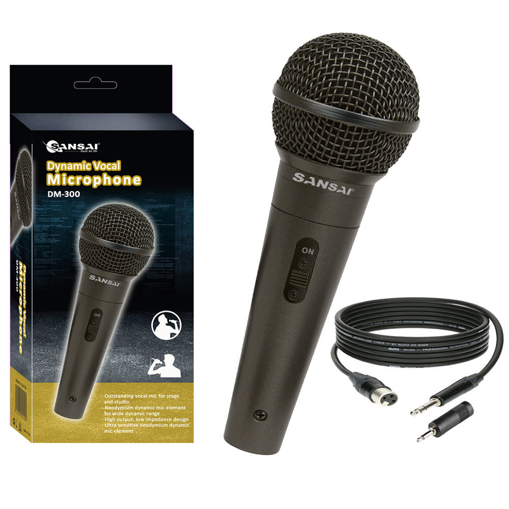 SANSAI Dynamic Professional Vocal Microphone Corded Mic for PA Speaker/Studio