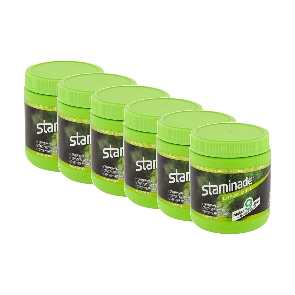 STAMINADE 6PK Lemon Lime Fusion Powder Electrolyte Sports Drink 585g Strength 1