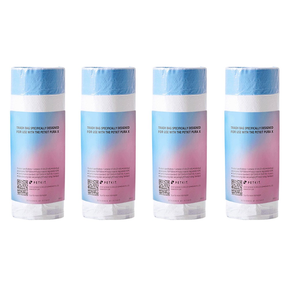 PETKIT 4x 55cm Waste Replacement Bag Refill Roll for Pura Cat Litter Box Tray