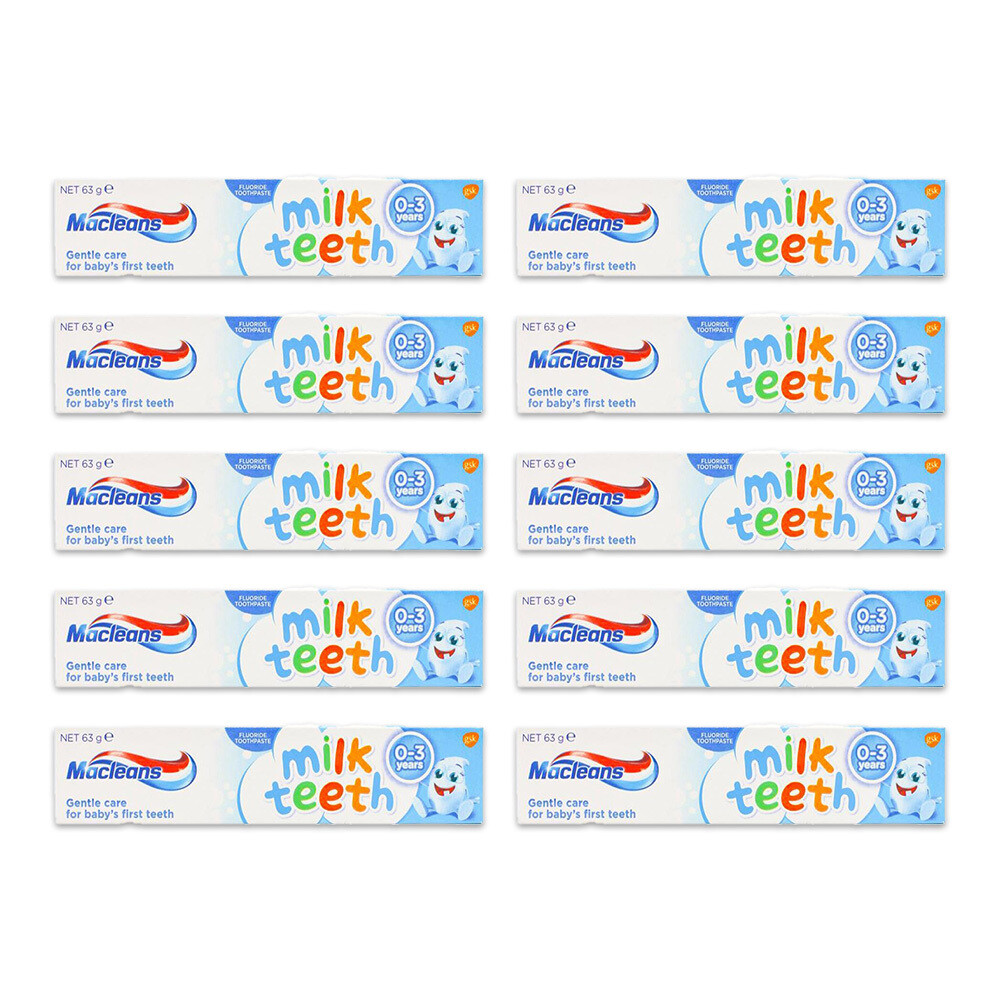 MACLEANS 12x 63g Kids Toothpaste Tube Milk Teeth Oral Dental Care Children 0-3y