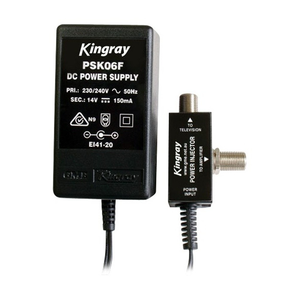 Kingray 14V DC 150Ma Power Supply Type Signal Amplifier TV Booster Injector Mast