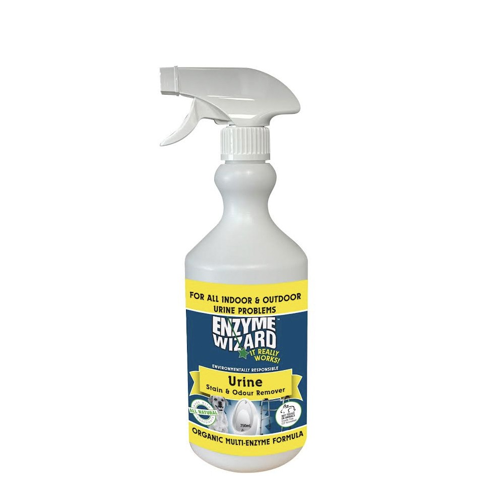 ENZYME WIZARD Urine Stain And Odour Remover 750ML Spray Bottle Home Cleaning 1