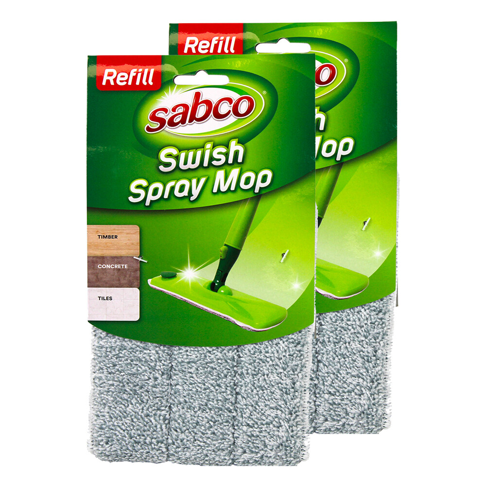 SABCO 2x Swish Spray Mop Refill/Replace Microfibre Pad For SAB41222 SAB41227_3PK