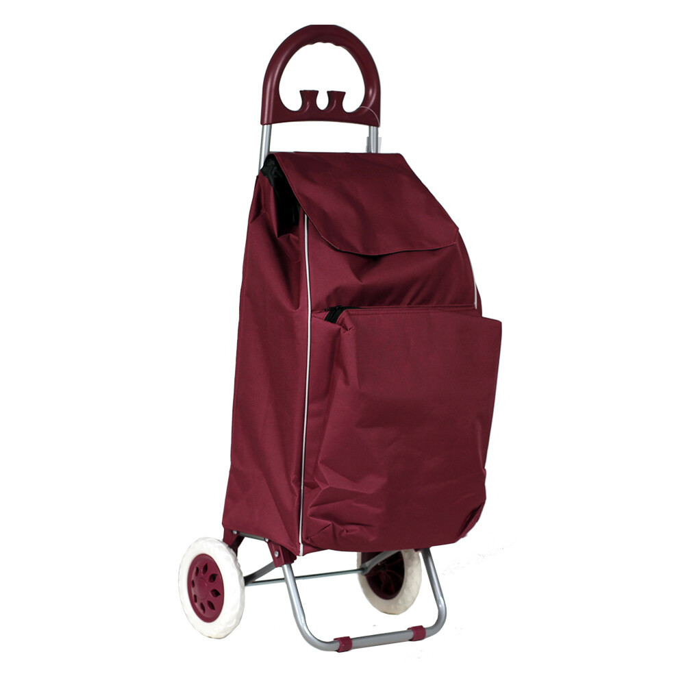 TOSCA 70L/58cm Shopping Cart Trolley Bag Grocery/Market Storage w/ Wheels Plum