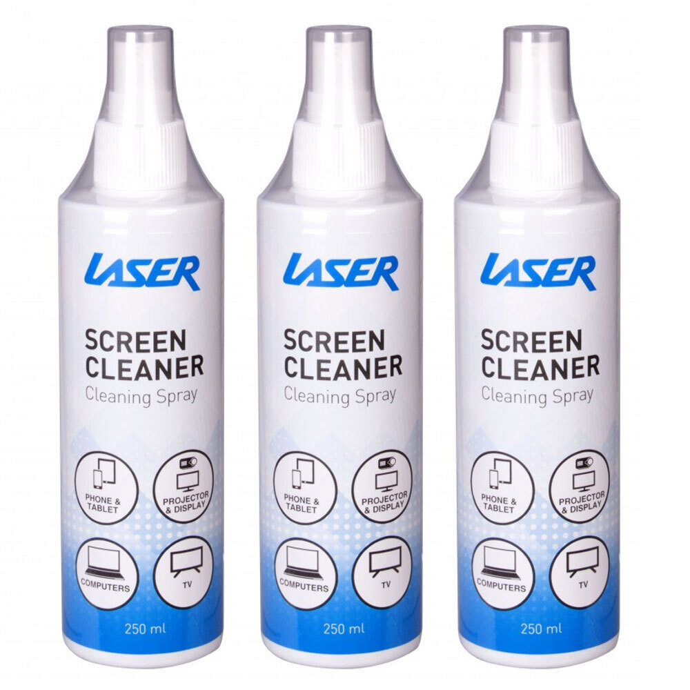LASER 3PK 250ml Cleaning Spray Cleaner for Electronics/Laptop Monitor PC Screens