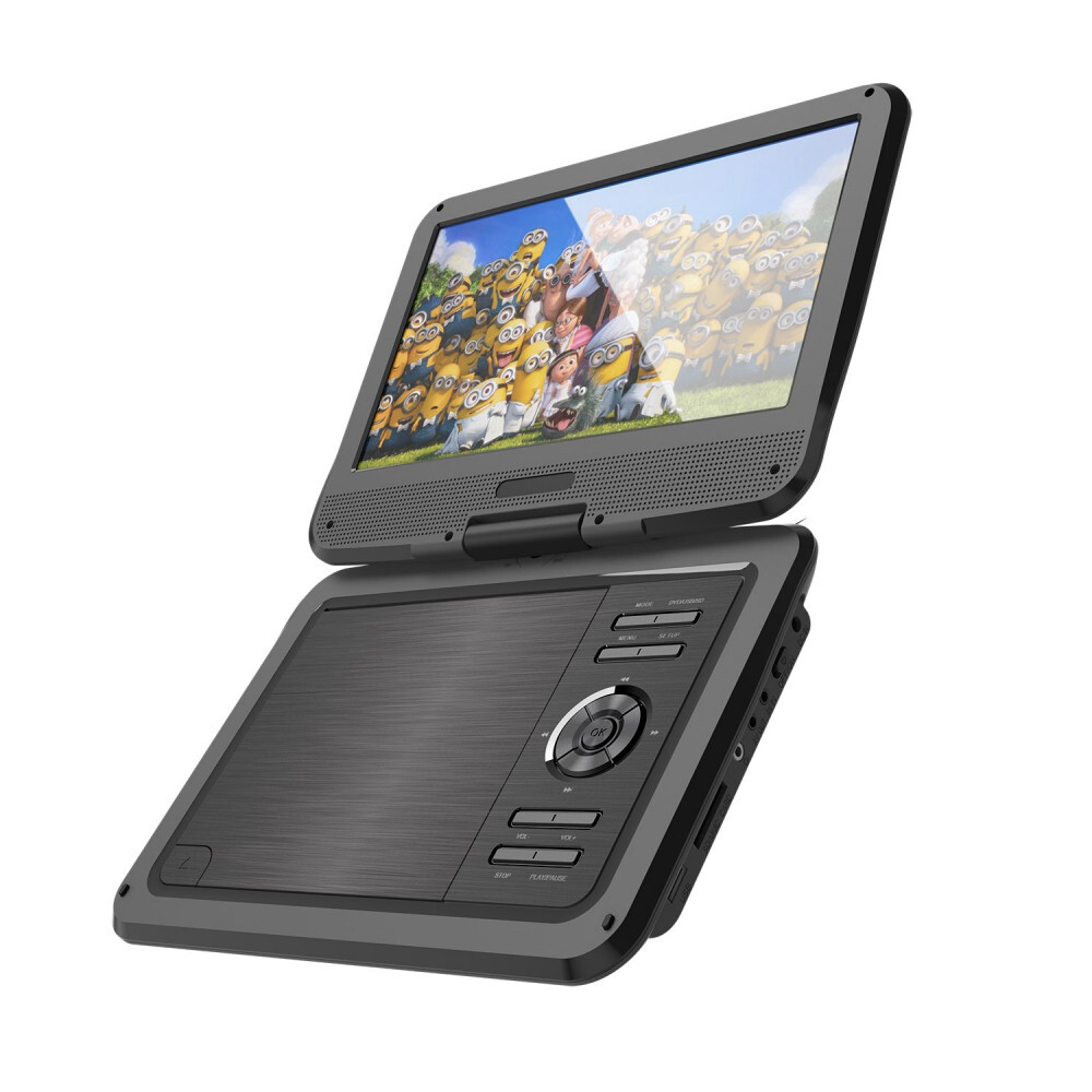 Laser Portable DVD Player With 10 LCD Screen/180 Swivel/Car Charger Black