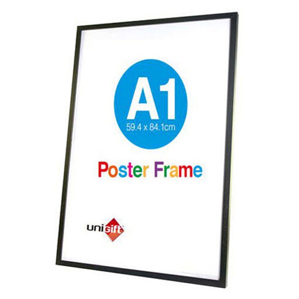 UNIGIFT A1 Wooden/Glass Poster Picture Photo Frame 59.4x84.1cm Black 59.4 84.1